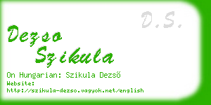 dezso szikula business card
